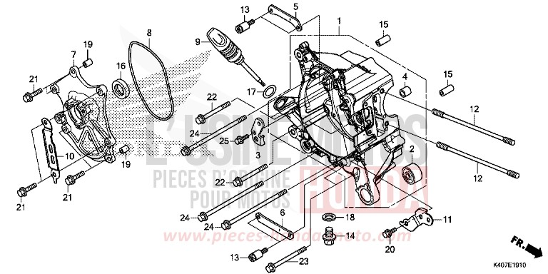 RIGHT CRANKCASE for Forza 125 MAT CYNOS GRAY METALLIC (NH312) from 2017